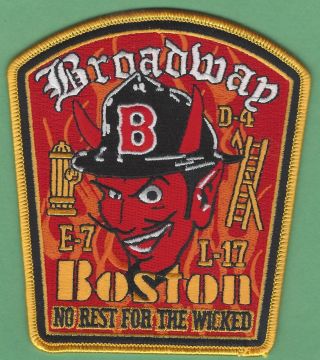 Boston Fire Department Engine 17 Ladder 17 Company Patch Style