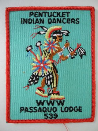 Pentucket Indian Dancers Passaquo Lodge 539 Bsa Boy Scouts Of America Aqua Patch