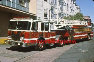 Fire Apparatus Slide,  Truck 2,  San Francisco / Ca,  1990 Spartan / Lti Tiller