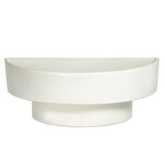 Japanese Ikebana Vase Suiban 9.  5 " L Half - Moon Shape/ White Ceramic/ Made In Japan