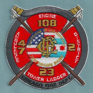 Chicago Fire Department Engine 108 Tower Ladder 23 Company Patch