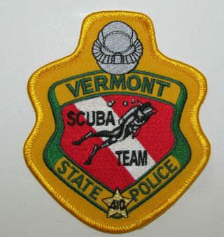 Vermont State Police Vsp Scuba Diver Dive Team Patch Padi Flag