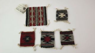 Navajo Rugs Miniatures X 5 Hand Woven Native American