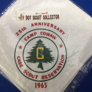 Boy Scout Neckerchief 1965 Camp Cowaw Case Scout Reservation 25th In Bag