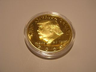 Donald J Trump 2020 Keep America Great Commander In Chief Gold Color Coin