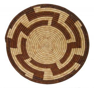 Ugandan Rwenzori Basket Handwoven African Fair Trade Crossroads Natural Grass