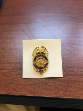 Fairfax County Va Virginia Gold Police Mini - Badge Pin 50th Anniversary