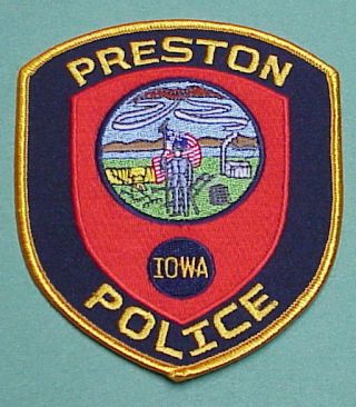 Preston Iowa Ia Police Patch