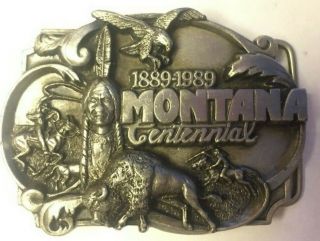 1889 - 1989 Montana Centennial 1987 Limited Edition Belt Buckle