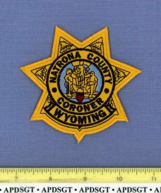 Natrona County Coroner Wyoming Police Hat Patch Homicide Forensics Csi 3.  5 "