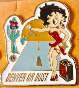 Sexy Betty Boop Hitchhiking Lions Club Pin