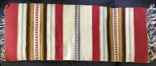 Native American Wool Saddle Blanket / Runner / Rug / Textile 44” X 17”