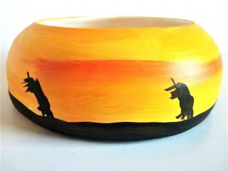 Native American Pottery Hand Painted Pot Kiowa Apache Thelma Toehay Signed 1991