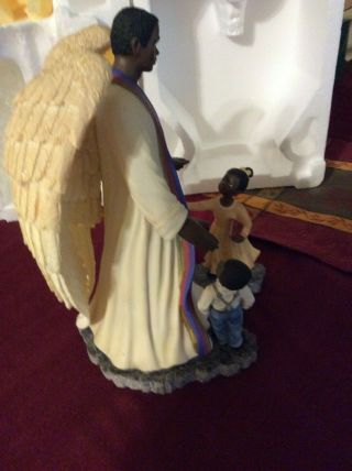 HOME INTERIORS “PROTECTING THE INNOCENT” AFRICAN AMERICAN ANGEL W/CHILDREN NIB? 2
