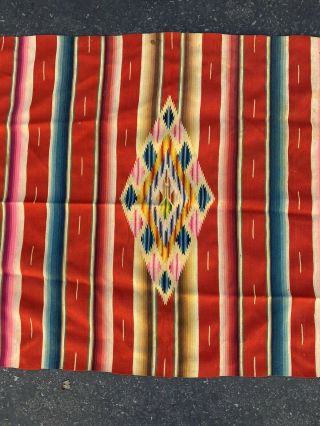 Vintage Mexican Serape Saltillo Blanket Vintage Navajo Saddle Blanket 1920s 3