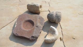 Group Of Anasazi Stone Artifacts Pueblo Pottery Pre - Columbian No Resto