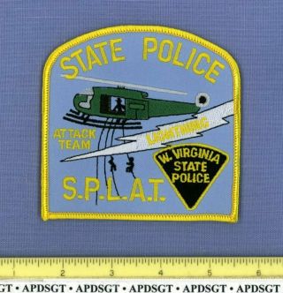 West Virginia State Police Splat Helicopter Attack Sheriff Patch Swat Aviation