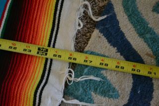 Vintage Mexican Saltillo Serape Blanket / Rug Wool Textile Southwest 2