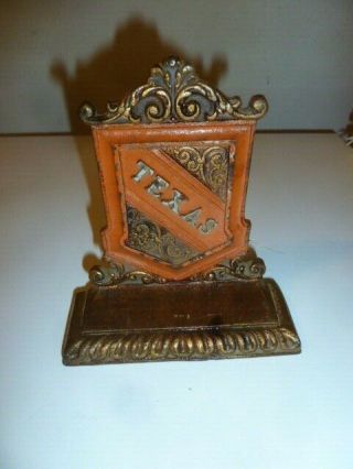 1 Vintage 6 " X 5 " X 2 " University Of Texas Cast Iron Paper Weight,  Book End