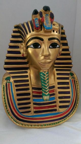 Large Egyptian Pharaoh King Tut Tutankhamun Bust Statue