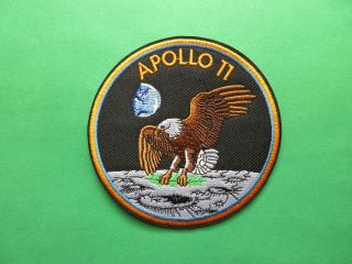 Apollo 11 Mission Space Nasa Eagle Moon Embroidered 4 Inch Round Patch 2