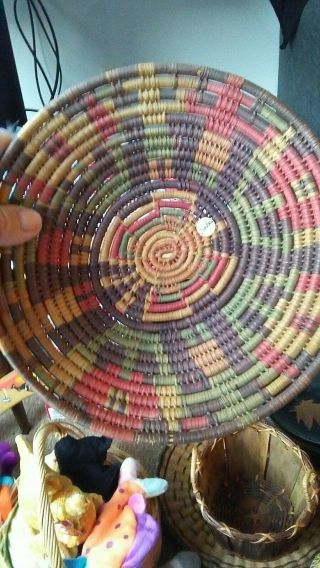 Vtg Navajo Native American Indian Wedding Ceremonial Basket Tray 12 " Wide Orig