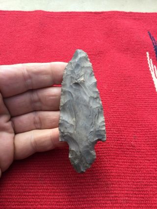 Indian Artifacts / Fine Ohio Turkey Tail Spear Point / Authentic Arrowheads