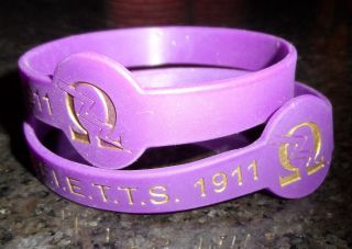 4 Pack Omega Psi Phi Wristband: 8.  5 " Armband: Color Filled: For The Bigger Wrist