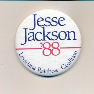 1988 Jesse Jackson For President Louisiana La Rainbow Coalition 2 1/4 " Cello
