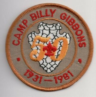 A Bsa,  Camp Billy Gibbons 1981,  50th Anniversary,  Texas Trails Council Tx