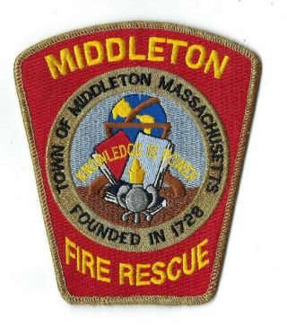 Middleton (essex County) Ma Massachusetts Fire Rescue Dept.  Patch -