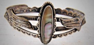 Vintage Native American Cuff Bracelet Marked Sterling