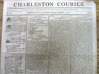 1803 Charleston South Carolina Newspaper W Two Ads For The Of Negr0 Slaves