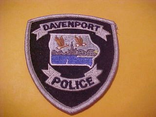Davenport Iowa Police Patch Cap Size 3 X 2 3/4