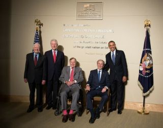 5 Living Presidents 8x10 Color Photo Carter Bush Sr.  Clinton Bush Obama