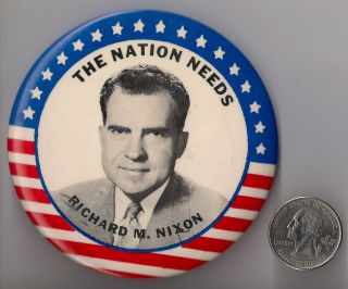 1960 Richard Nixon President Large Political Pinback Pin Back Button Republican