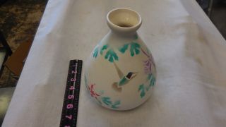 Vintage Navajo Hummingbird Pottery Vase Signed Mk?
