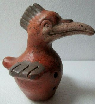 Mexican Pottery Pre Columbian Style Teotihuacan Mayan Aztec Bird Whistle Pair 2