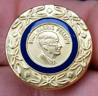 Rotary International Club Phil Harris Fellow Gold Lapel Pin