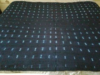 Authentic African Handwoven Indigo Mud Cloth Textile From Mali Size 68 " X 45 "