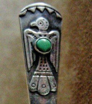 Fred Harvey Era Navajo Native American Sterling Silver Turquoise Spoon Maisels