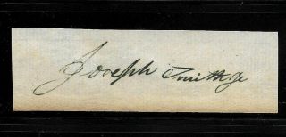 Joseph Smith Jr Mormon Autograph Reprint On Period 1830s Paper