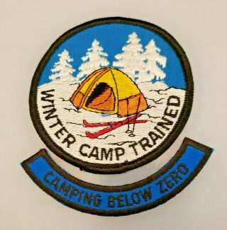 WINTER CAMP TRAINED Patch w/ CAMPING BELOW ZERO • Blue Mountain Council BSA 2
