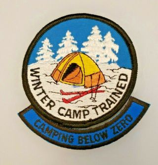 WINTER CAMP TRAINED Patch w/ CAMPING BELOW ZERO • Blue Mountain Council BSA 3