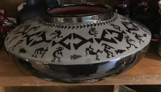 Vintage Black San Juan Pueblo Pottery Big Pot Signed By Maria Adelicia