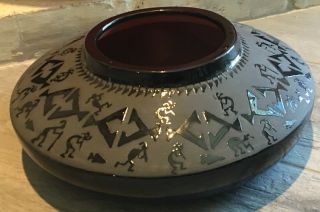Vintage Black San Juan Pueblo Pottery Big Pot Signed by Maria Adelicia 2