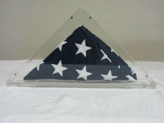 3 By 5 Foot American Flag Enclosed In Acrylic Display Case