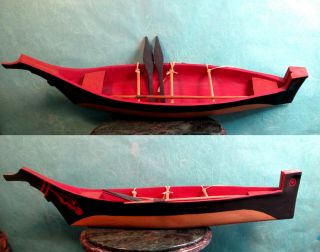 Makah Canoe Carved Pacific Northwest Coast 19 " Long Painted Hummingbird Canoe