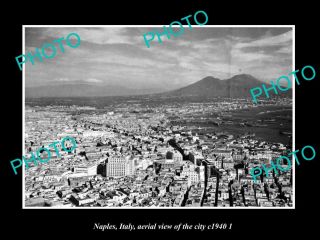 Old Large Historic Photo Naples Italy Aerial View Of The City C1940 2