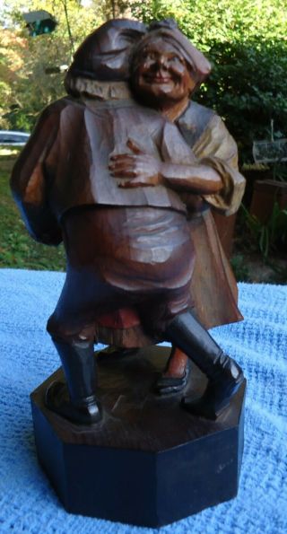 Anri Hand Carved Wooden Statue Man & Woman Dancing. 3